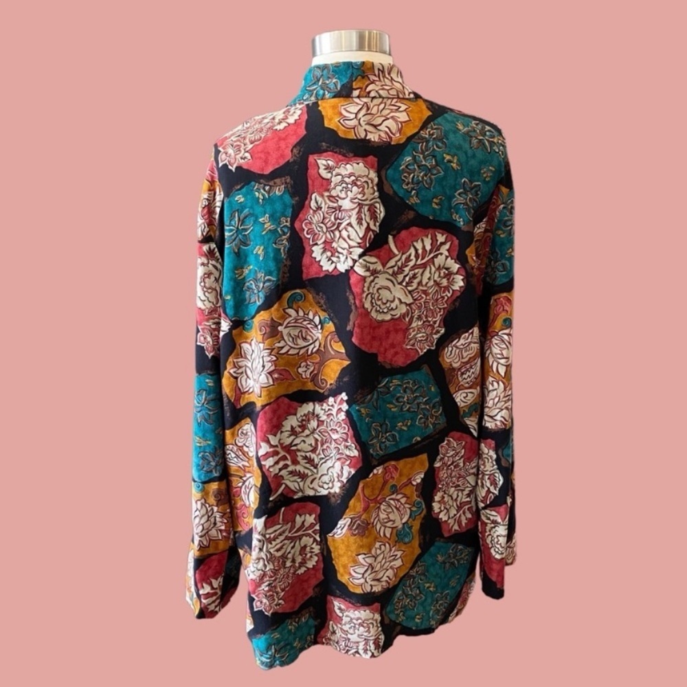 Vintage Floral Printed Lightweight Blazer By Box Office - Picture 7 of 9